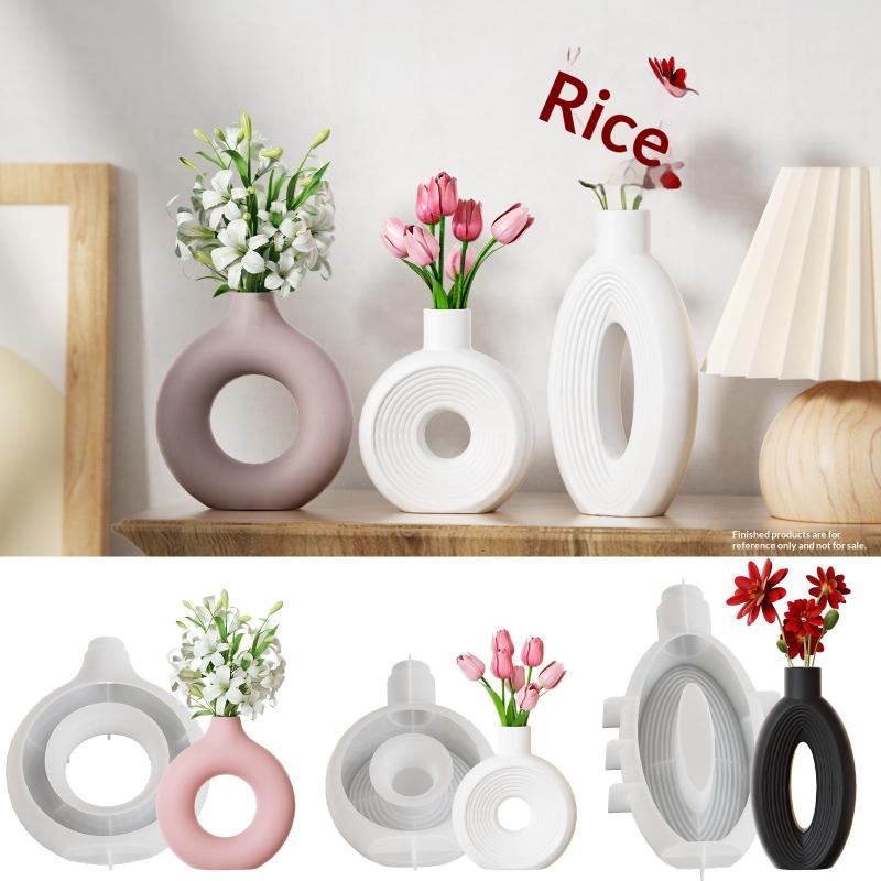 Donut Mold Silicone - İskandinav donut şekli vazo silikon kalıp