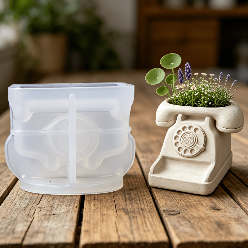 Potsticker Mold - 3D Vintage Döner Telefon Şeklinde Sukulent