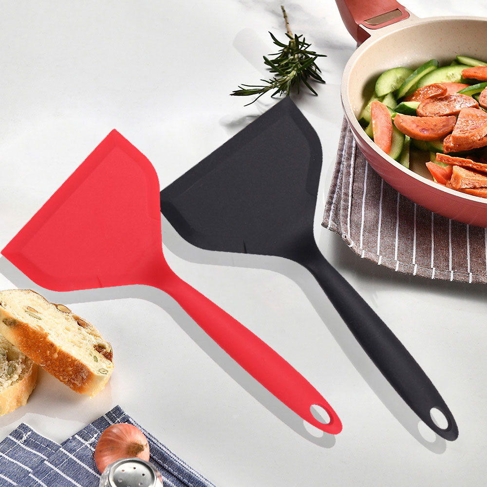 Okonomiyaki Spatula - Kırmızı BK Yapışmaz Silikon Döndürücüler Spatula