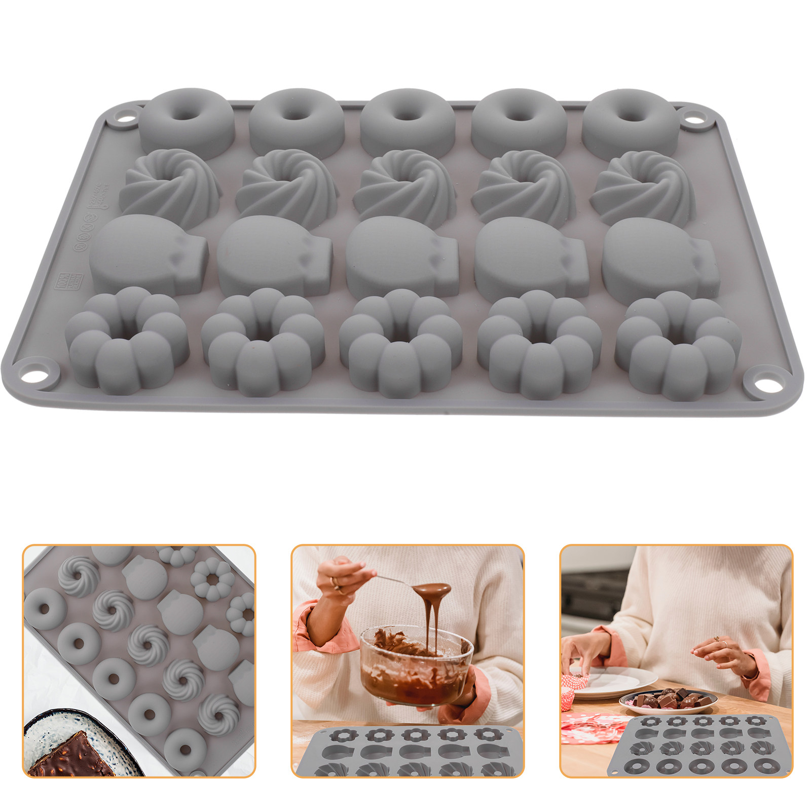 Donut Mold Silicone - Mini Donut Silikon Kalıp Isıya Dayanıklı