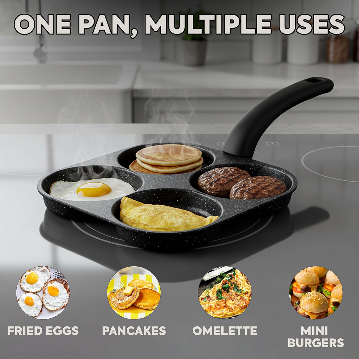 Egg Waffle Pan - Yumurta kızartma tavası yapışmaz gözleme tavası