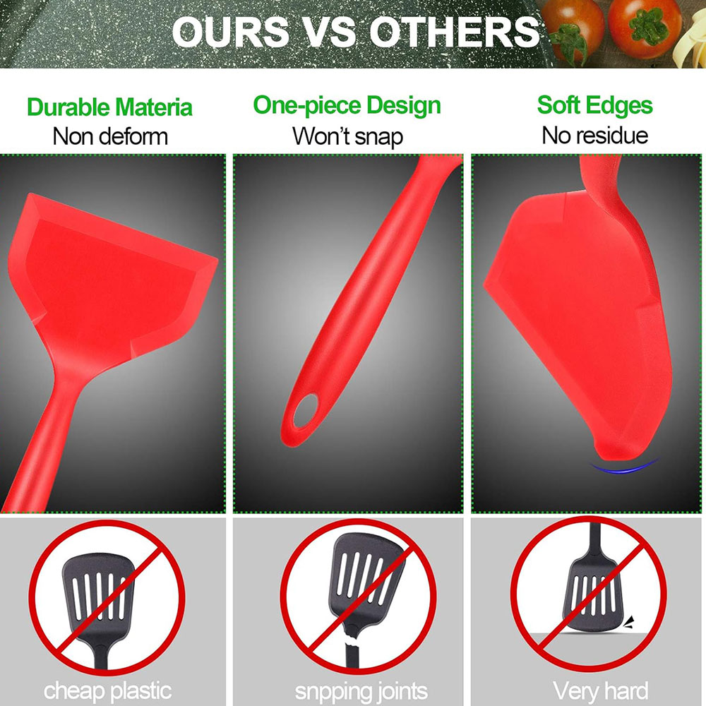 Kırmızı BK Yapışmaz Silikon Dö - Okonomiyaki Spatula incelemesi ve fiyatı